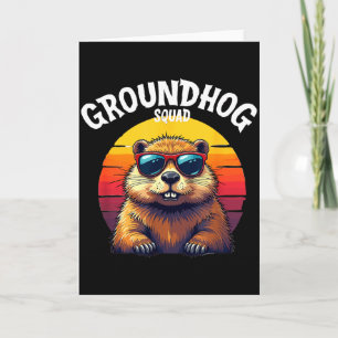 Frohes Groundhog Day 2025 Lustige Groundhog-Gruppe Karte
