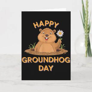 Frohes Groundhog Day 2025 passendes Familien-Team Karte