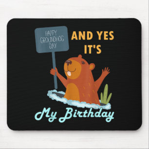 Frohes Groundhog-Tag-Geburtstag am 2. Februar Fami Mousepad