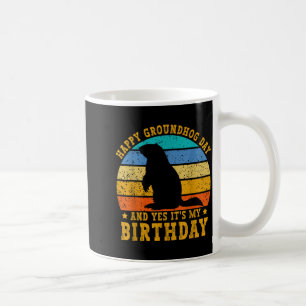 Frohes Groundhog-Tag-Geburtstag Woodchuck Lustiger Kaffeetasse