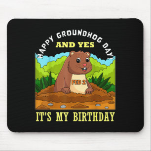 Frohes Groundhog-Tag-Geburtstagsfest am 2. Februar Mousepad