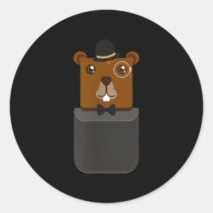 Frohes Groundhog-Tag-Shirt in Ihrer Tasche Runder Aufkleber