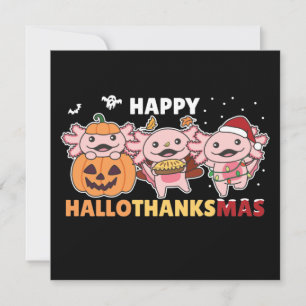 Frohes Hallothanksmas Axolotl Weihnachten Axolotls Einladung