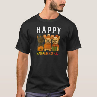 Frohes Hallothanksmas Frenchie Süße Französische B T-Shirt