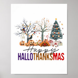 Frohes Hallothanksmas Frohes Halloween Erntedankfe Poster