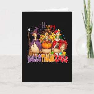 Frohes Hallothanksmas Gans Halloween Erntedankfest Karte