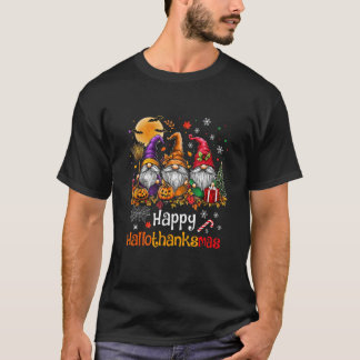 Frohes Hallothanksmas Gnome Liebhaber Halloween Fr T-Shirt