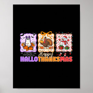 Frohes Hallothanksmas Halloween Erntedankfest Chri Poster