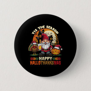 Frohes Hallothanksmas Halloween Erntedankfest Froh Button