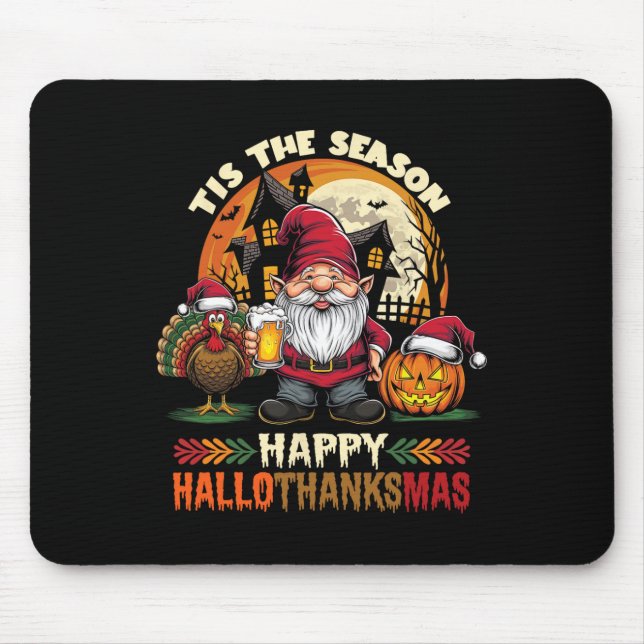 Frohes Hallothanksmas Halloween Erntedankfest Froh Mousepad (Vorne)