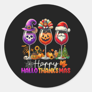 Frohes Hallothanksmas Halloween Erntedankfest Weih Runder Aufkleber