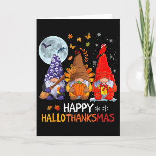 Frohes Hallothanksmas Halloween Gnome Thanksgiving Karte