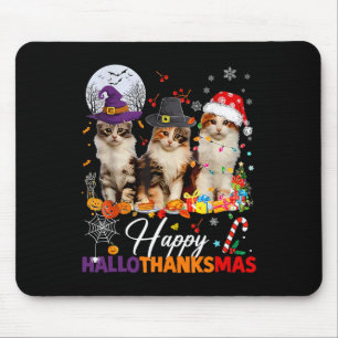 Frohes Hallothanksmas Süße Katzen Halloween Ernted Mousepad