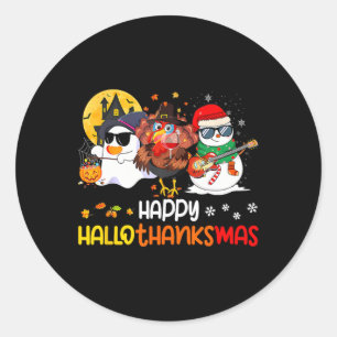 Frohes Hallothanksmas Süßer Geist Halloween Ernted Runder Aufkleber