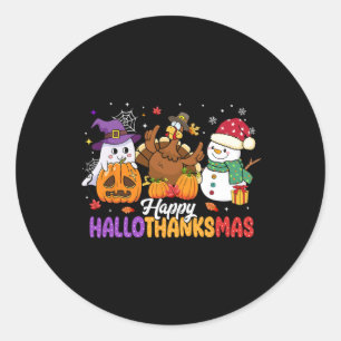 Frohes Hallothanksmas Süßer Geist Halloween Ernted Runder Aufkleber