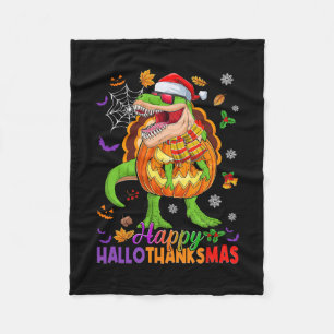 Frohes Hallothanksmas T Rex Halloween Thanksgiving Fleecedecke