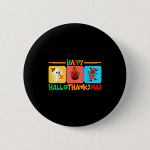 Frohes Hallothanksmas Weihnachten Und Erntedankfes Button