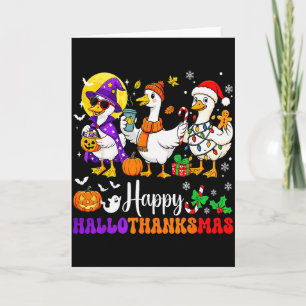 Frohes Hallothanksmas Weihnachtsmann Gans Hexe Gru Karte