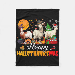 Frohes Hallothanksmas Ziege Halloween Erntedankfes Fleecedecke