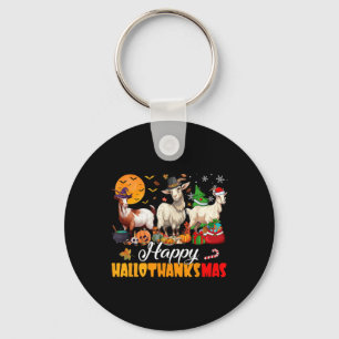 Frohes Hallothanksmas Ziege Halloween Erntedankfes Schlüsselanhänger