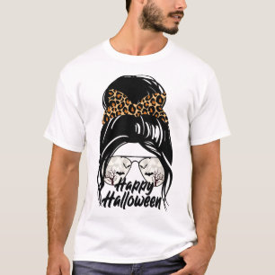 Frohes Halloween 2021 Halloween Leopard Mama T-Shirt