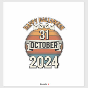 Frohes Halloween 31. Oktober Vintage-Geister-Desig Aufkleber