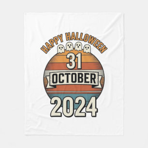 Frohes Halloween 31. Oktober Vintage-Geister-Desig Fleecedecke