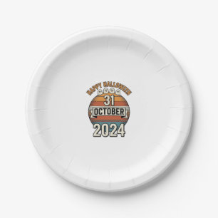 Frohes Halloween 31. Oktober Vintage-Geister-Desig Pappteller