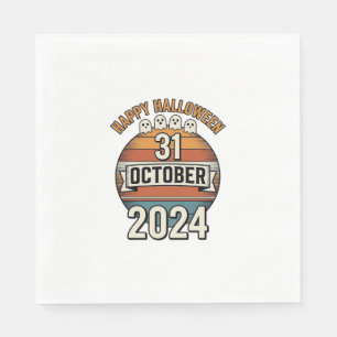 Frohes Halloween 31. Oktober Vintage-Geister-Desig Serviette