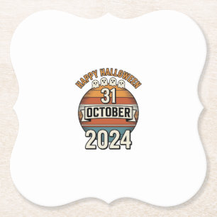 Frohes Halloween 31. Oktober Vintage-Geister-Desig Untersetzer