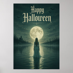 Frohes Halloween Ätherisch Gothic Mondlicht Silhou Poster
