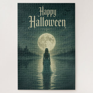 Frohes Halloween Ätherisch Gothic Mondlicht Silhou Puzzle