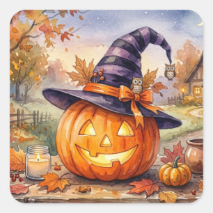 Frohes Halloween-Aufkleber Quadratischer Aufkleber
