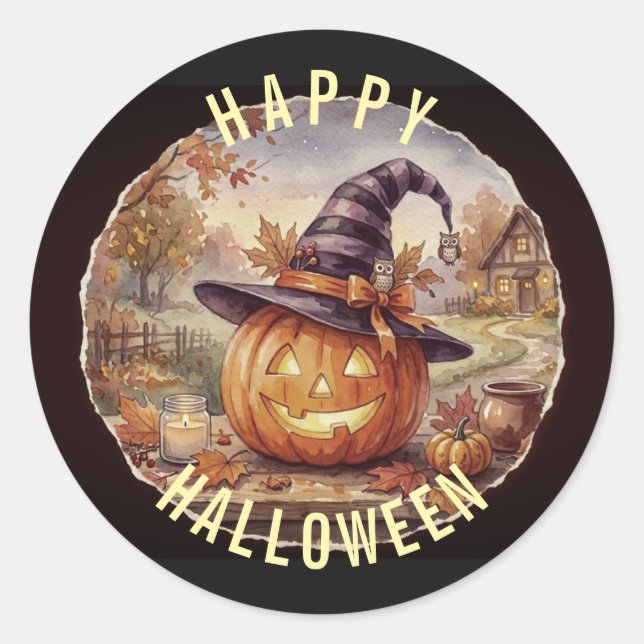 Frohes Halloween-Aufkleber Runder Aufkleber (Vorderseite)