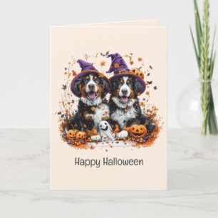 Frohes Halloween Berner Sennenhunde Feiertagskarte