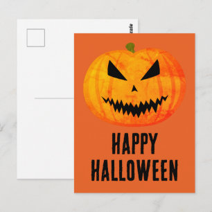 Frohes Halloween Cooler gruseliger Jack O'Lantern  Postkarte