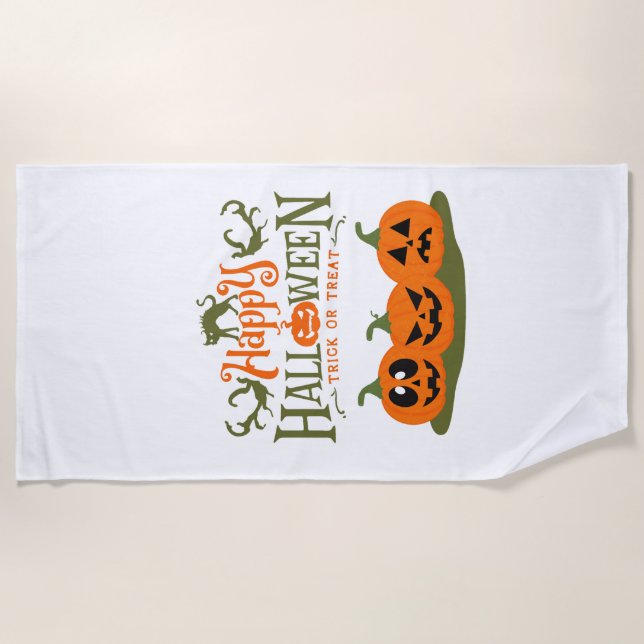 Frohes Halloween - Cooles Halloween Strandtuch (Vorderseite)