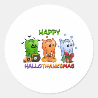 frohes halloween dankfest weihnachten lustige herr runder aufkleber