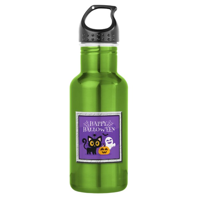 FROHES HALLOWEEN  EDELSTAHLFLASCHE (Vorderseite)
