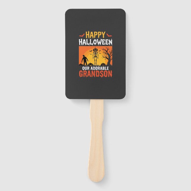 Frohes Halloween Enkel Skelett Kürbis Fächer (Vorderseite)