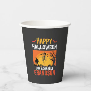Frohes Halloween Enkel Skelett Kürbis Pappbecher