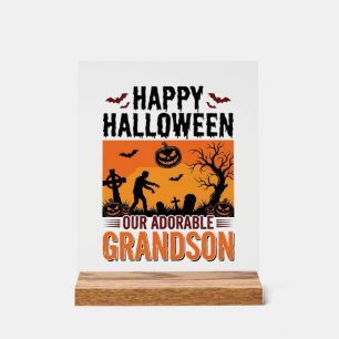 Frohes Halloween Enkel Vintage Grusel-Shirt Desi Acrylschild