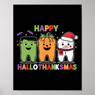 Frohes Halloween Erntedankfest Weihnachten Frohes  Poster