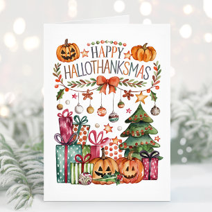 Frohes Halloween, Erntedankfest Weihnachtskarte Feiertagskarte