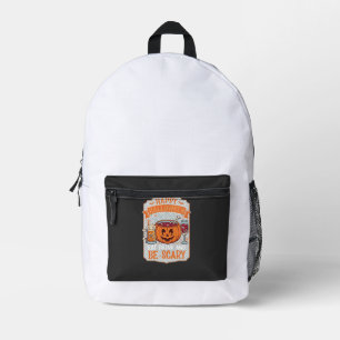 Frohes Halloween Essen Trinken Sei Gruselig Kürbis Bedruckter Rucksack