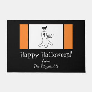 Frohes Halloween Familienzitat Geist, schwarze Kat Fußmatte