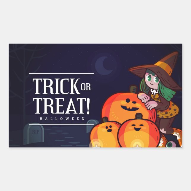 Frohes Halloween-Fest Rechteckiger Aufkleber (Vorderseite)