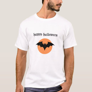 Frohes Halloween – Fledermaussilhouette mit orange T-Shirt