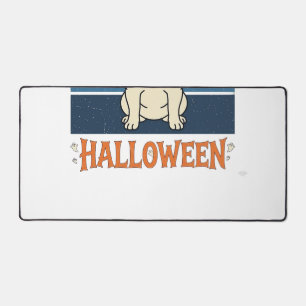 Frohes Halloween Französische Bulldogge Hexe Spinn Schreibtischunterlage