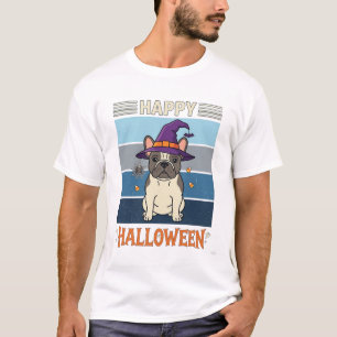 Frohes Halloween Französische Bulldogge Hexe Spinn T-Shirt